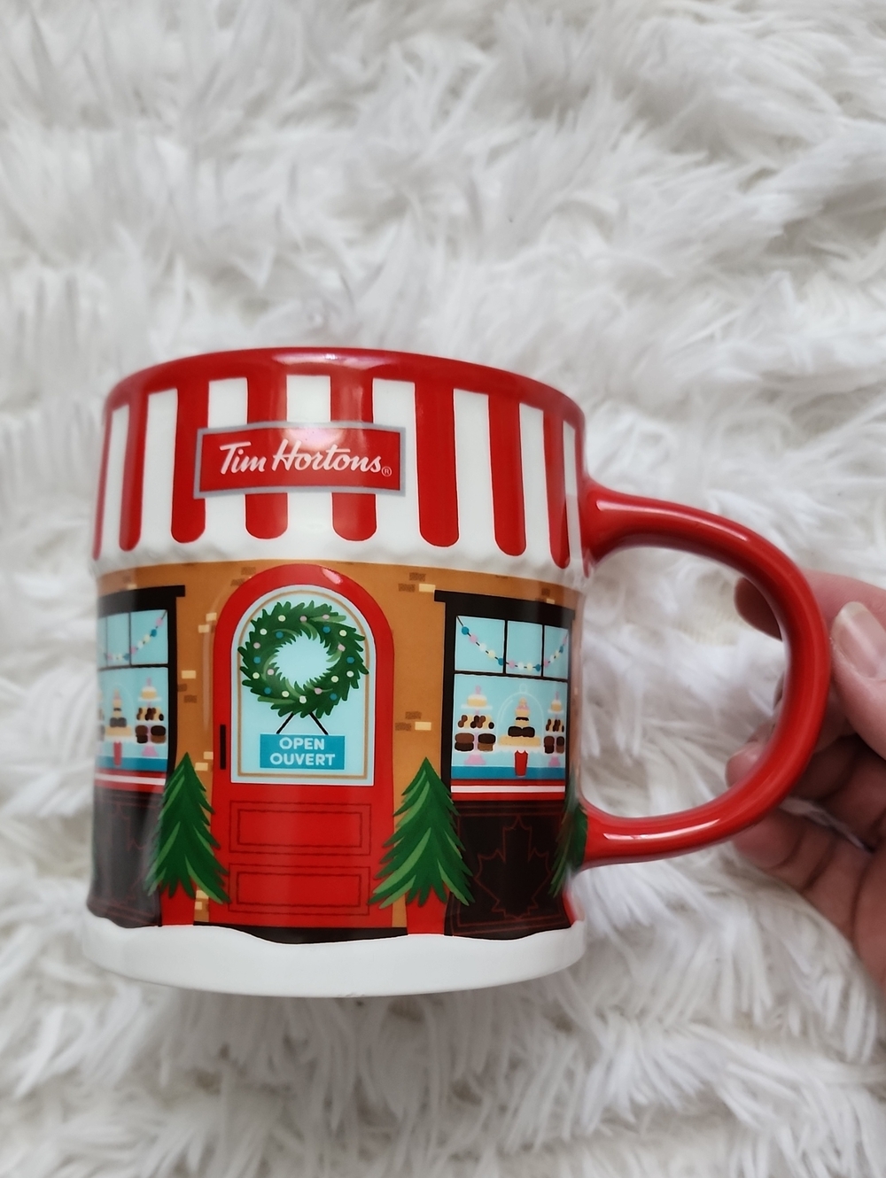 Tim Hortons Red Holiday Storefront Ceramic Coffee Mug